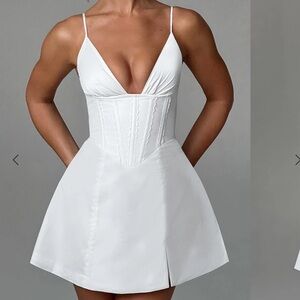 White v cut mini dress